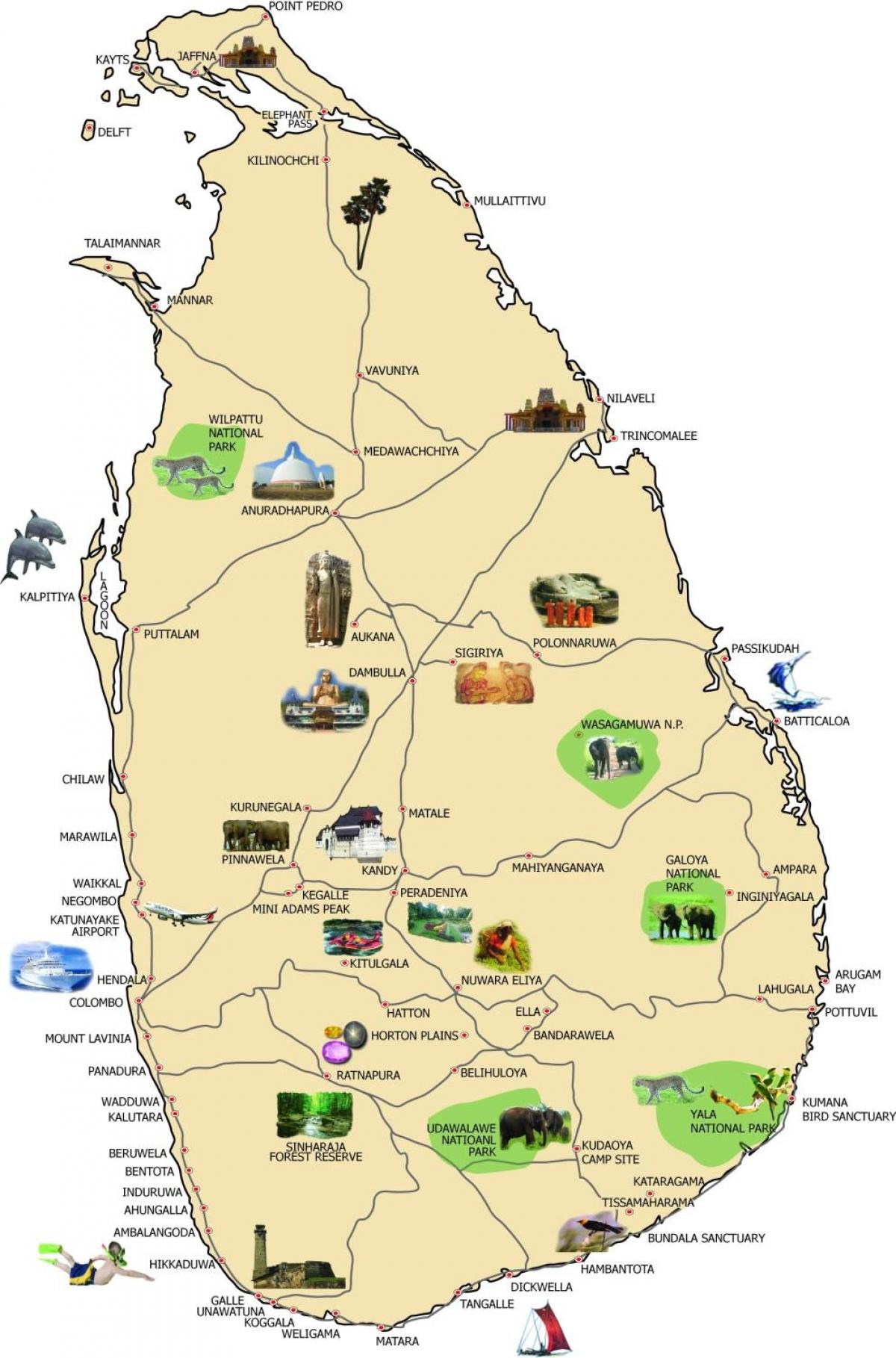 kaart van bentota Sri Lanka