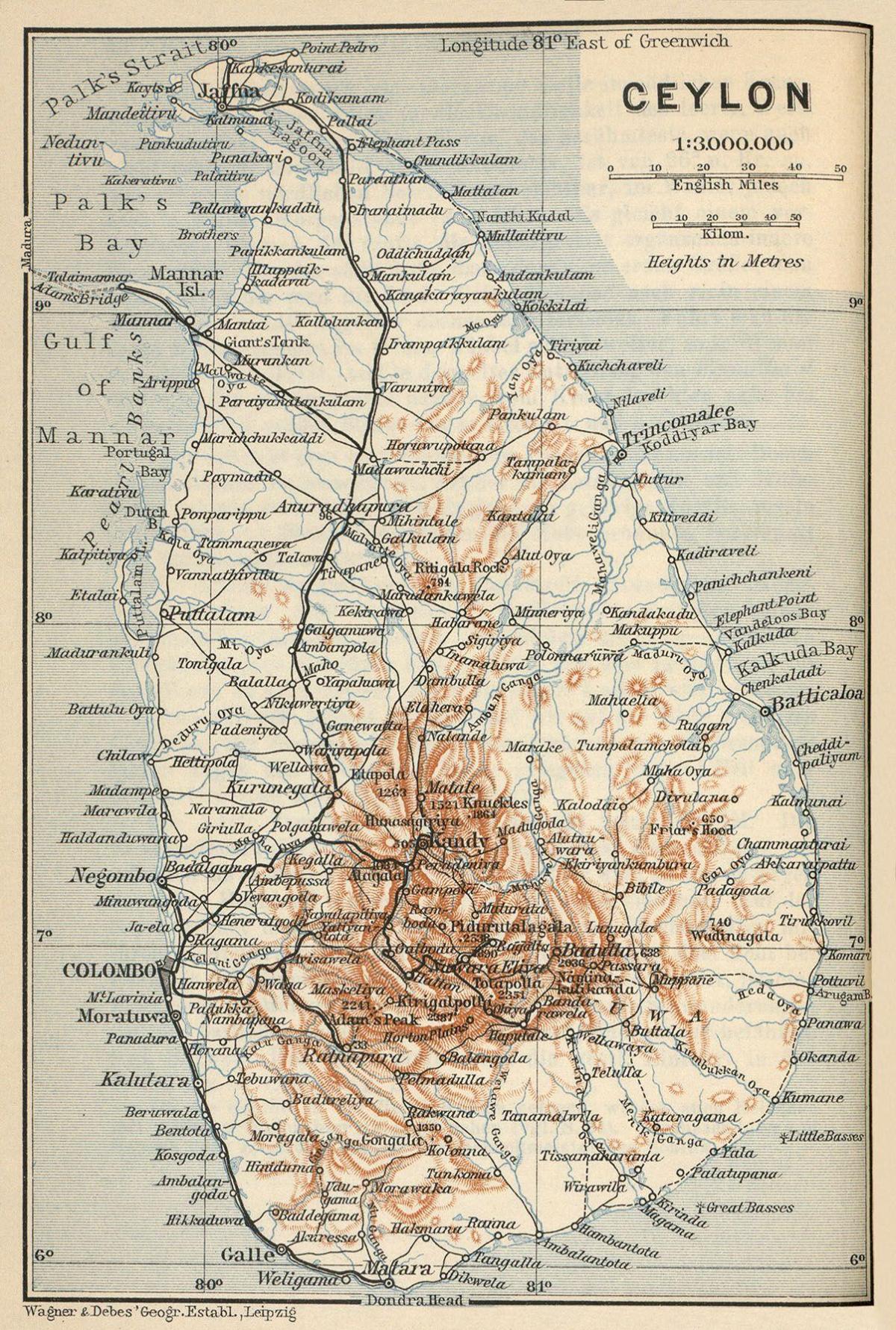 Ceylon op die kaart