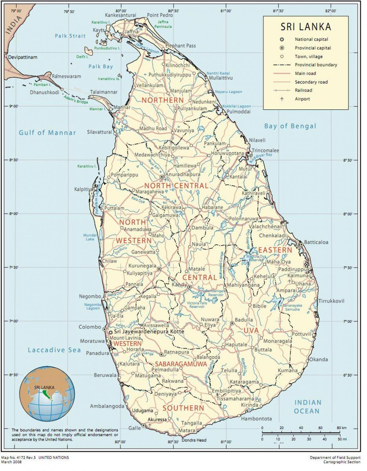 Sri Lanka wortel kaart
