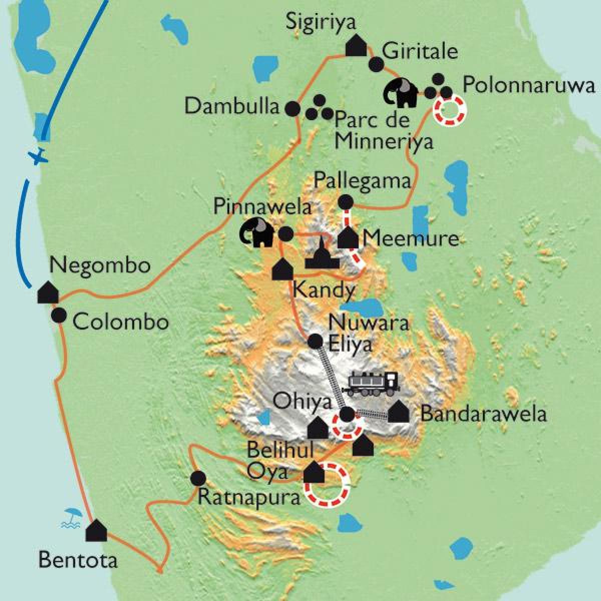 Sri Lanka kaart sigiriya