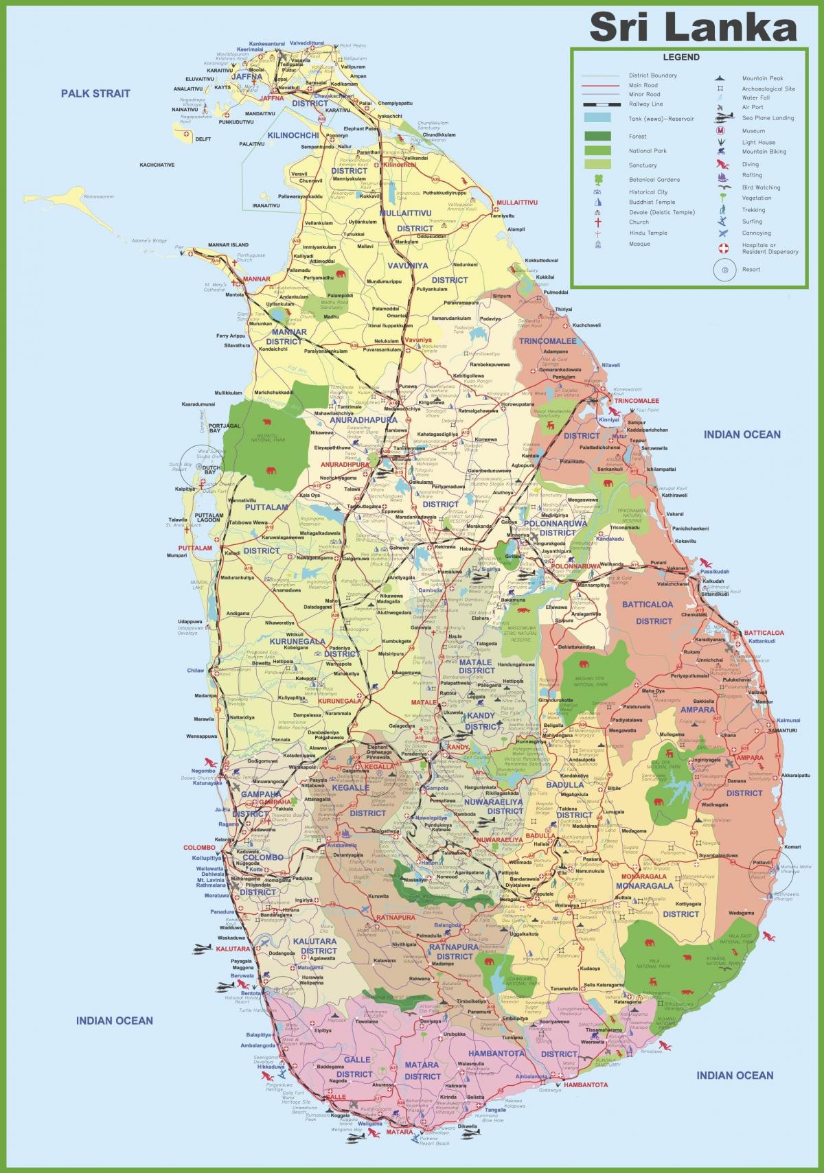 kaart van Sri Lanka dorp