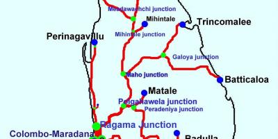 Treine in Sri Lanka kaart