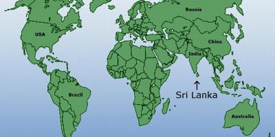 Wêreld kaart wat Sri Lanka