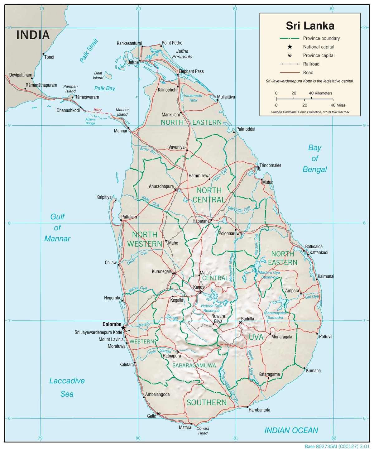 kaart van navigasie kaart Sri Lanka