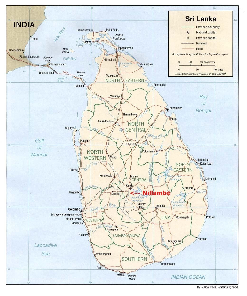 kaart van Sri Lanka huis