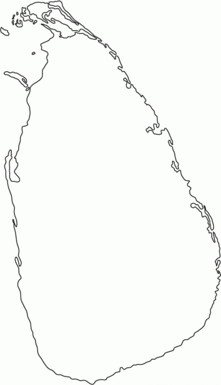 leë politieke kaart van Sri Lanka