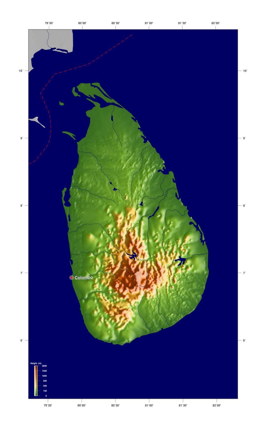 kaart van Sri Lanka opstand