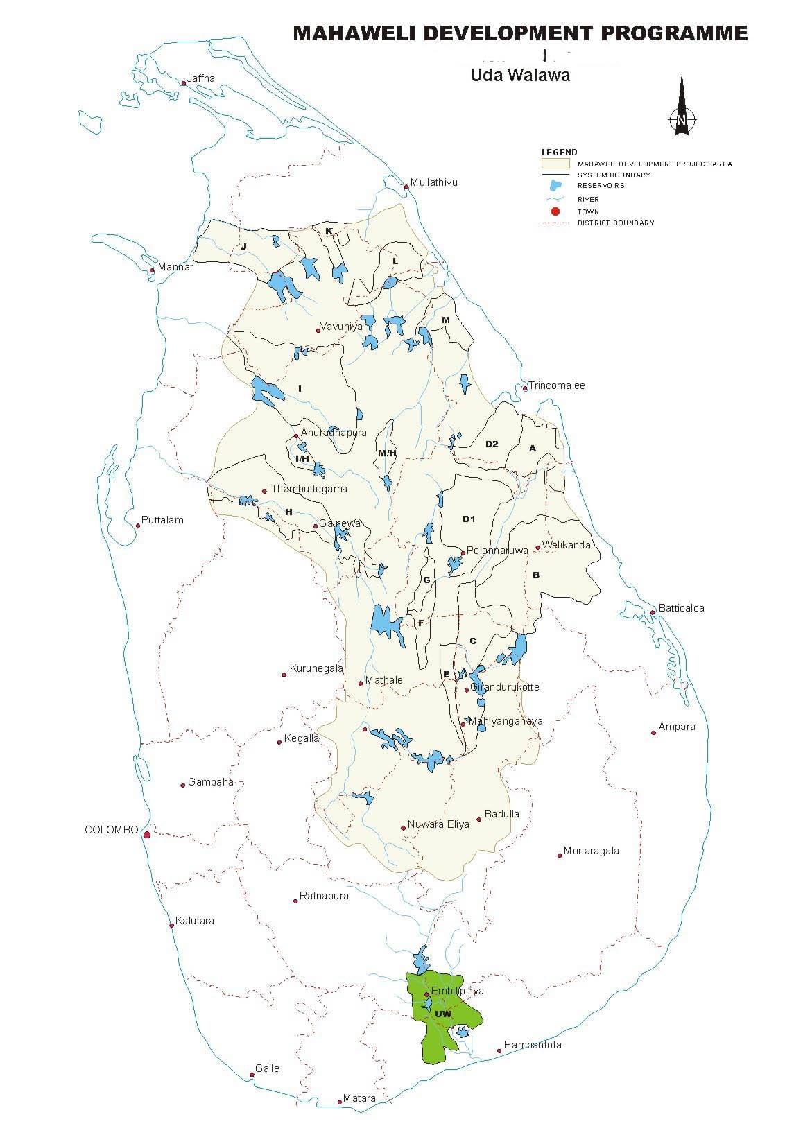 kaart van die tenks in Sri Lanka