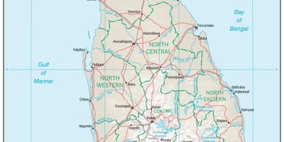 Kaart van navigasie kaart Sri Lanka