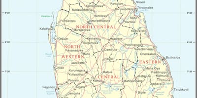 Kaart van Sri Lanka dorp