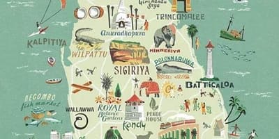 Kaart van Sri Lanka kaart plakkaat