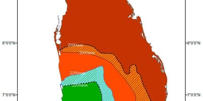 Sri Lanka klimaat sone kaart