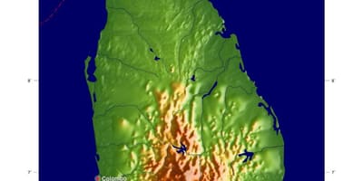 Kaart van Sri Lanka opstand