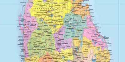 Kaart van Sri Lanka padkaart sio