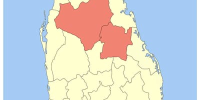 Die sentrale provinsie Sri Lanka kaart