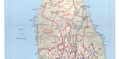 Kaart van Sri Lanka met stede