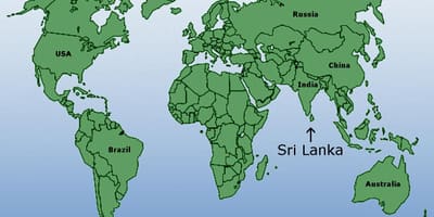 Wêreld kaart wat Sri Lanka