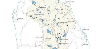 Kaart van die tenks in Sri Lanka