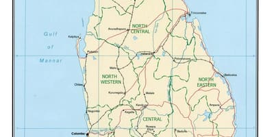 Kaart van die wêreld se einde Sri Lanka